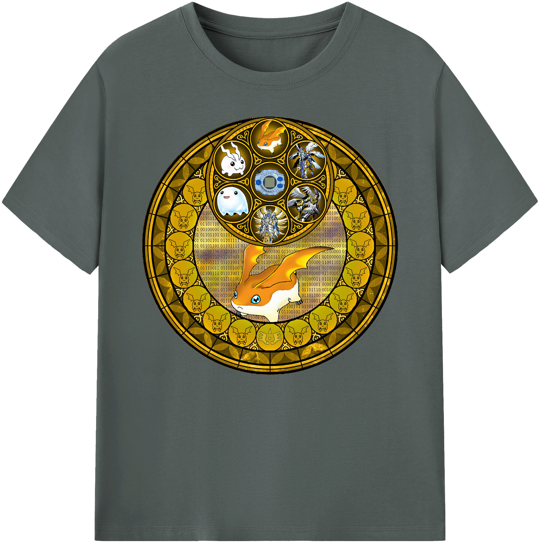 （画像用） Digimon デジタルモンスター/デジモン 綿100％ メンズ半袖Tシャツ｜肌触りやわらか＆通気性